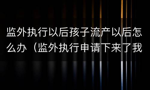 监外执行以后孩子流产以后怎么办（监外执行申请下来了我流产了）