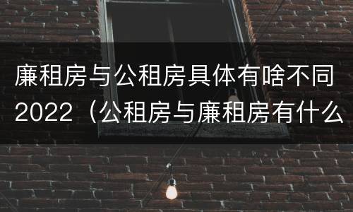 廉租房与公租房具体有啥不同2022（公租房与廉租房有什么不同）