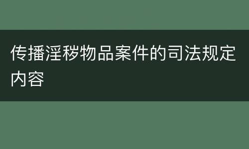 传播淫秽物品案件的司法规定内容