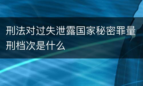 刑法对过失泄露国家秘密罪量刑档次是什么
