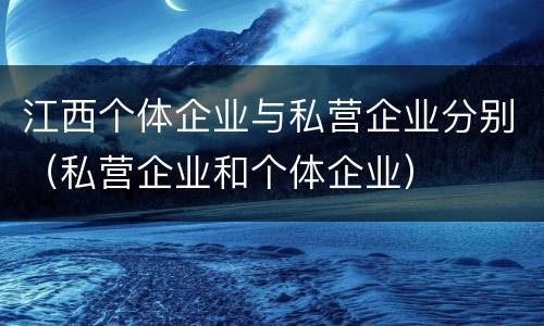 江西个体企业与私营企业分别（私营企业和个体企业）