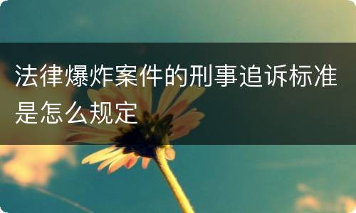 法律爆炸案件的刑事追诉标准是怎么规定