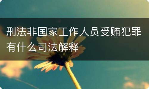 刑法非国家工作人员受贿犯罪有什么司法解释