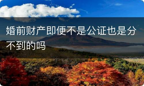 婚前财产即便不是公证也是分不到的吗