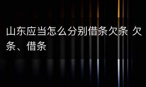山东应当怎么分别借条欠条 欠条、借条