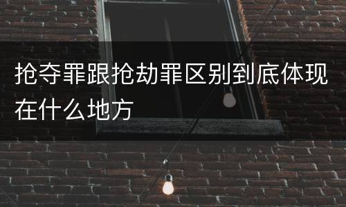 抢夺罪跟抢劫罪区别到底体现在什么地方