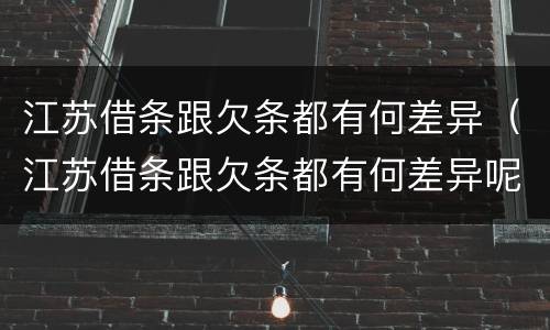 江苏借条跟欠条都有何差异（江苏借条跟欠条都有何差异呢）