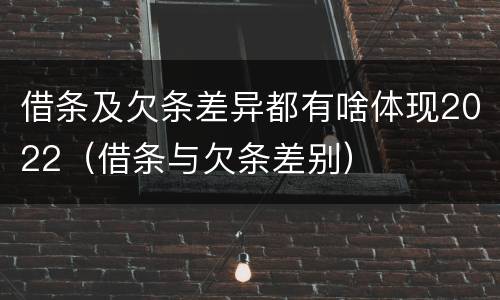借条及欠条差异都有啥体现2022（借条与欠条差别）