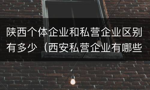 陕西个体企业和私营企业区别有多少（西安私营企业有哪些）