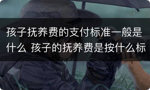 孩子抚养费的支付标准一般是什么 孩子的抚养费是按什么标准给的