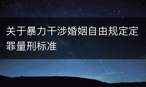 关于暴力干涉婚姻自由规定定罪量刑标准