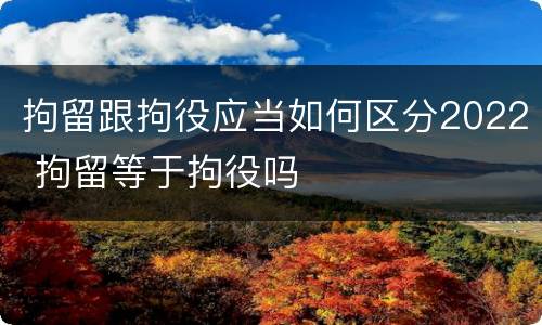 拘留跟拘役应当如何区分2022 拘留等于拘役吗