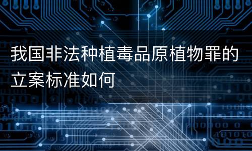 我国非法种植毒品原植物罪的立案标准如何