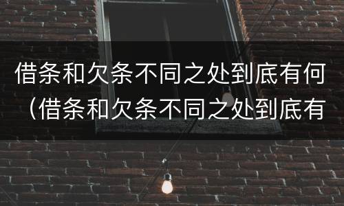 借条和欠条不同之处到底有何（借条和欠条不同之处到底有何影响）