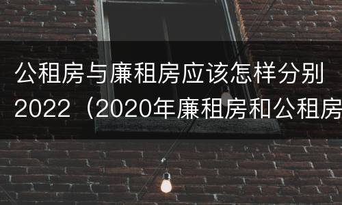 公租房与廉租房应该怎样分别2022（2020年廉租房和公租房的区别）