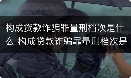 构成贷款诈骗罪量刑档次是什么 构成贷款诈骗罪量刑档次是什么标准