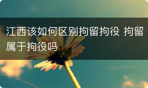 江西该如何区别拘留拘役 拘留属于拘役吗