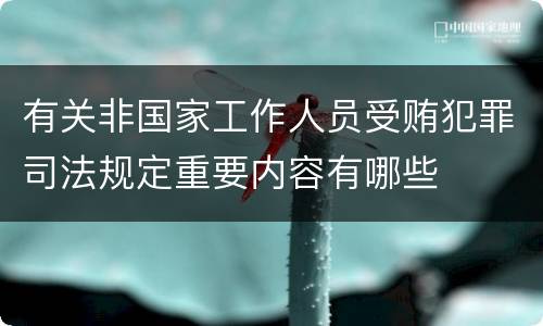 有关非国家工作人员受贿犯罪司法规定重要内容有哪些