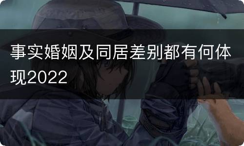 事实婚姻及同居差别都有何体现2022