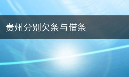 贵州分别欠条与借条