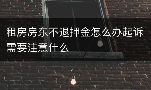 租房房东不退押金怎么办起诉需要注意什么