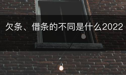 欠条、借条的不同是什么2022