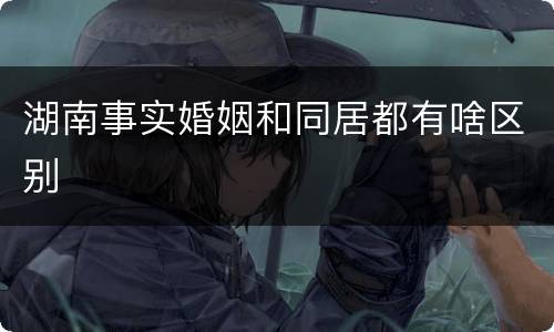 湖南事实婚姻和同居都有啥区别