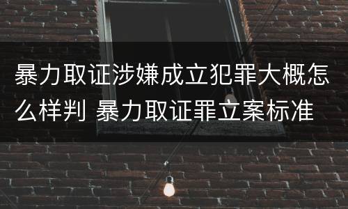 暴力取证涉嫌成立犯罪大概怎么样判 暴力取证罪立案标准