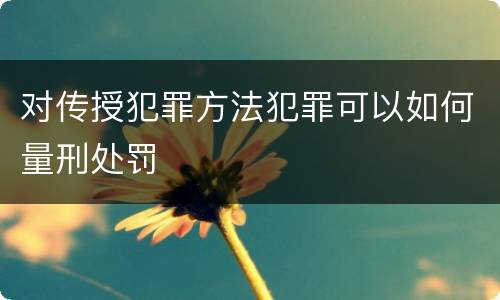 对传授犯罪方法犯罪可以如何量刑处罚