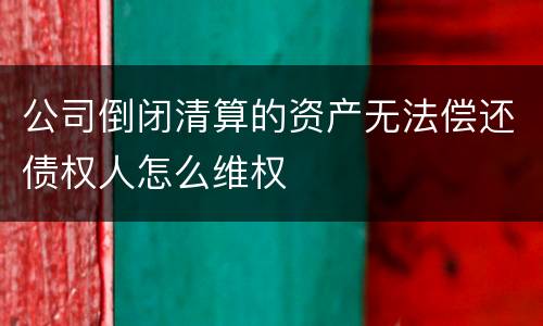 公司倒闭清算的资产无法偿还债权人怎么维权