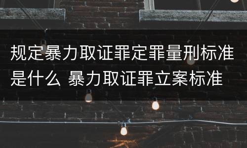规定暴力取证罪定罪量刑标准是什么 暴力取证罪立案标准